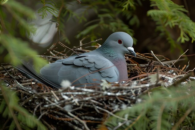 Foto gratuita piccione in ambiente naturale