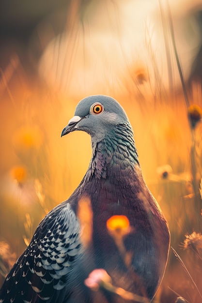 Free photo pigeon in natural environment