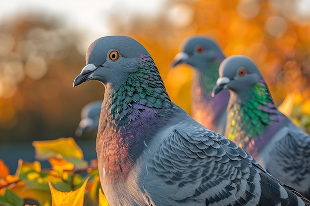 Foto gratuita piccione in ambiente naturale