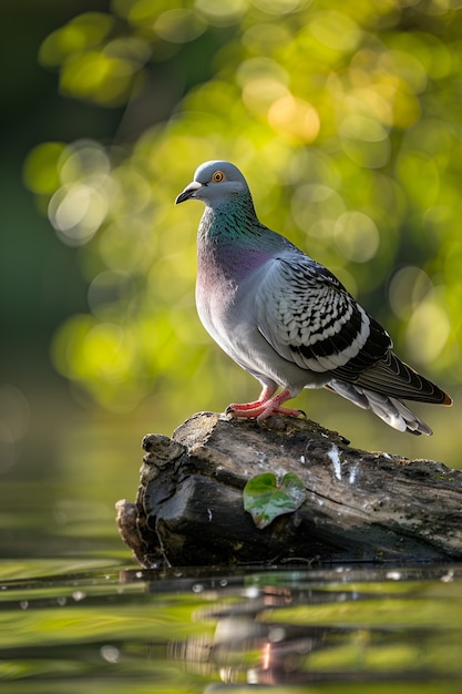 Foto gratuita piccione in ambiente naturale