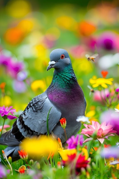 Free photo pigeon in natural environment