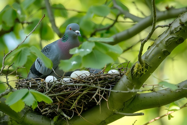 Foto gratuita piccione in ambiente naturale