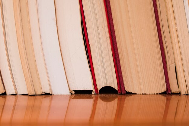 Pile of books on a bookstore