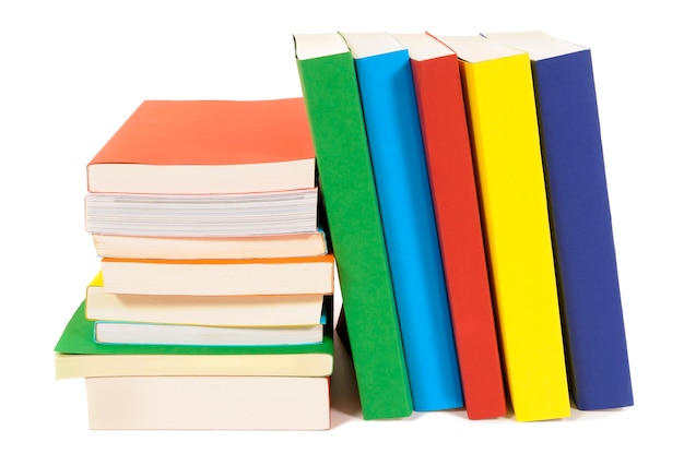 Free photo pile of coloured books