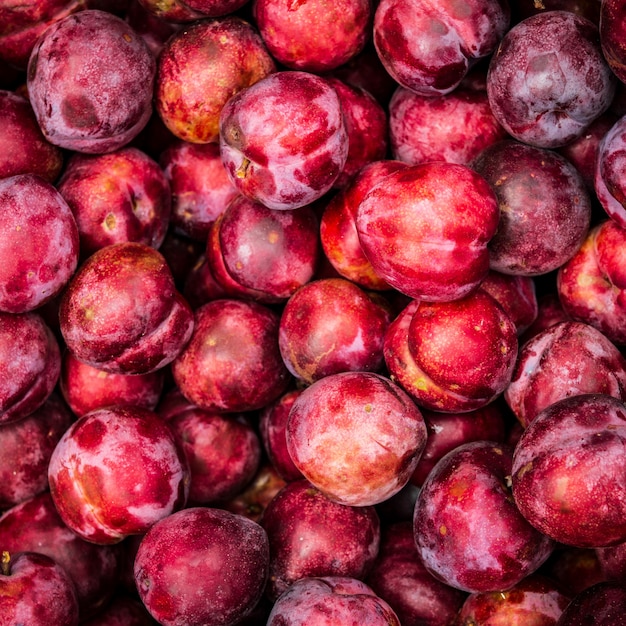 pile of delicious red plums