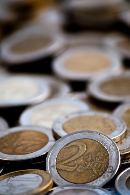 Free photo pile of euro coins