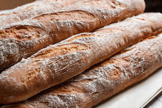 pile of french baguettes