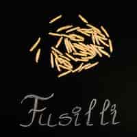 Free photo pile of fusilli pasta