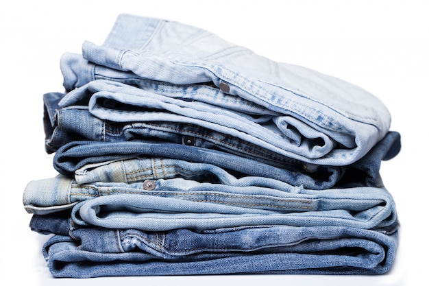 Free photo a pile of jeans