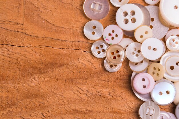 Pile of little white buttons