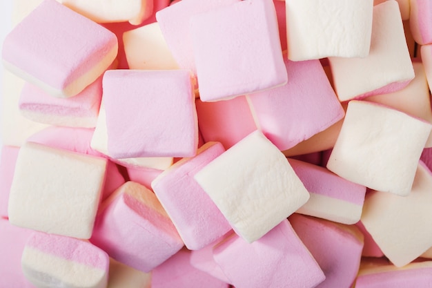 Pile of puffy marshmallows