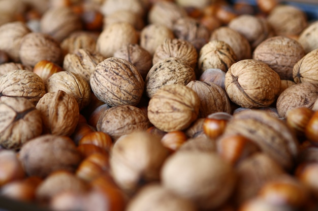 Pile of walnuts