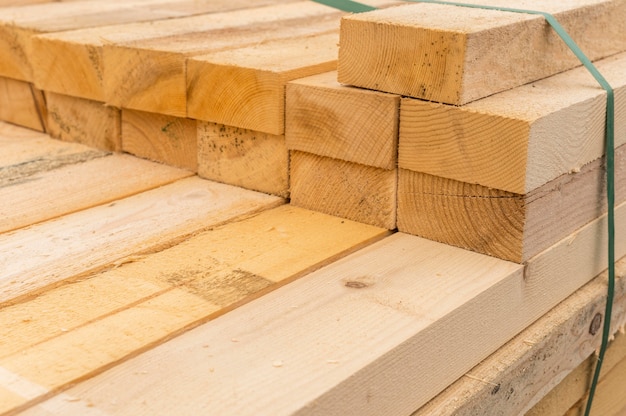 Pile of wood planks