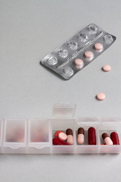 pill box arrangement still life