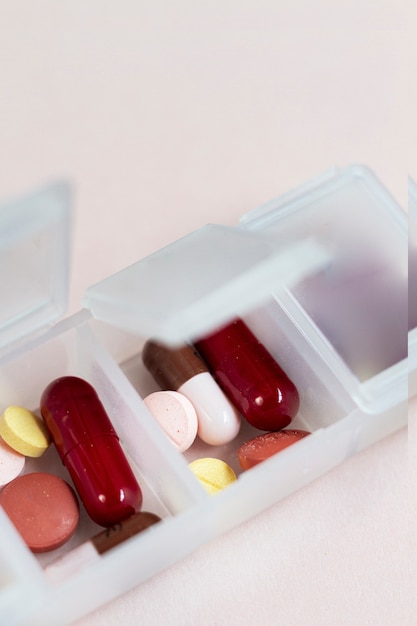 Pill box arrangement still life