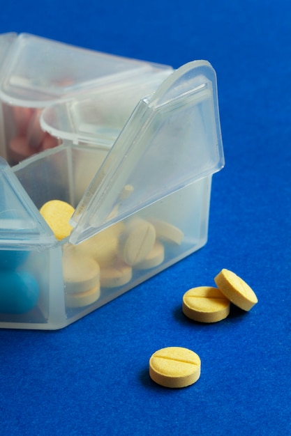 Pill box arrangement still life