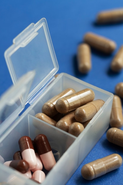 Pill box arrangement still life