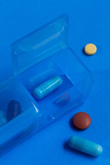 Pill box arrangement still life
