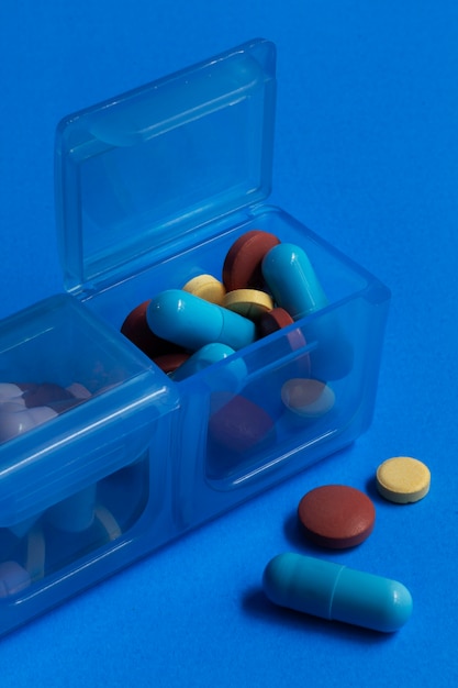 Pill box arrangement still life