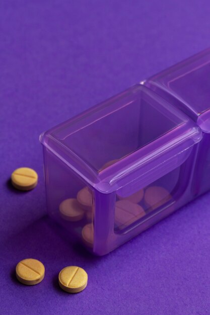 Pill box arrangement still life