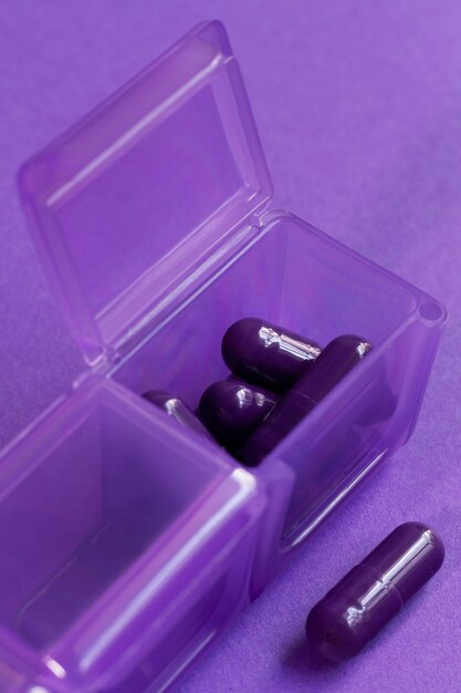 Pill box arrangement still life