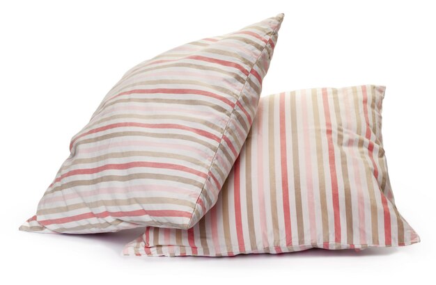 Pillows on white background