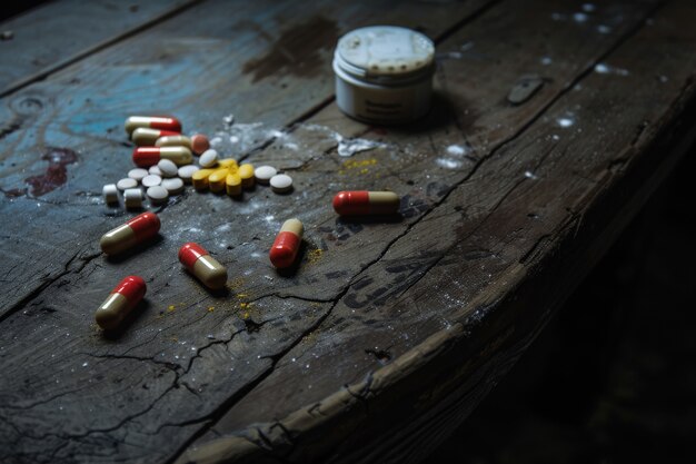 Pills in dark environment