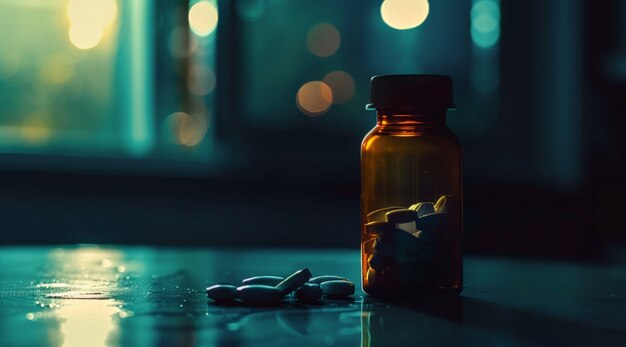 Free photo pills in dark environment