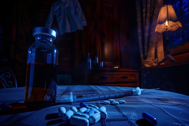 Pills in dark environment