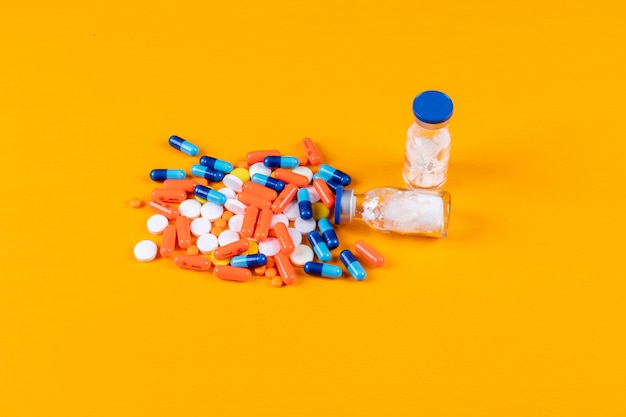 Pills with bottles