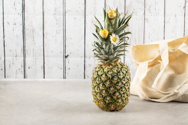 A pineapple fruit on the table