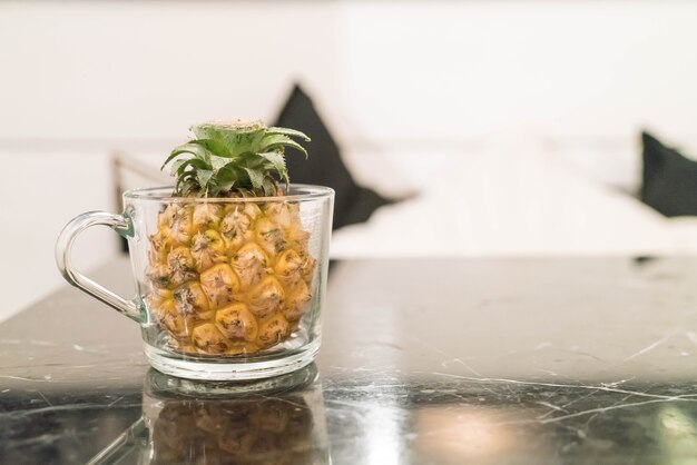 pineapple in glass