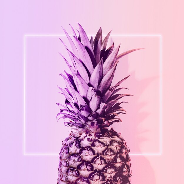 Pineapple in neon color