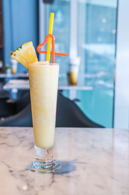 pineapple smoothie in a cafe'