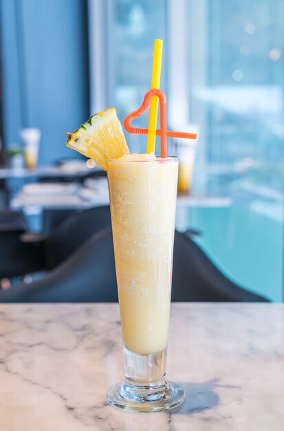 pineapple smoothie in a cafe'