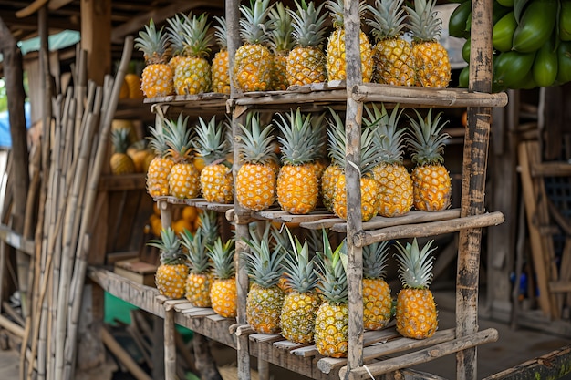 Foto gratuita ananas pronti per la vendita