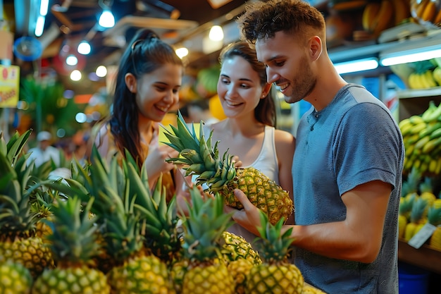 Free photo pineapples ready for sale