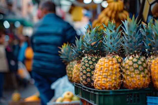Free photo pineapples ready for sale