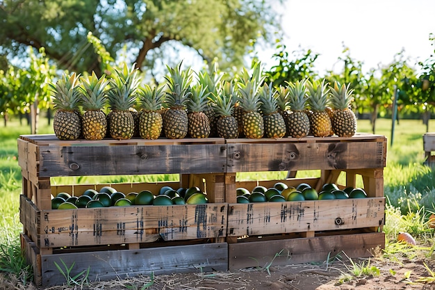 Foto gratuita ananas pronti per la vendita