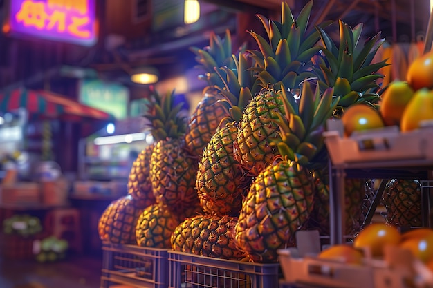 Foto gratuita ananas pronti per la vendita