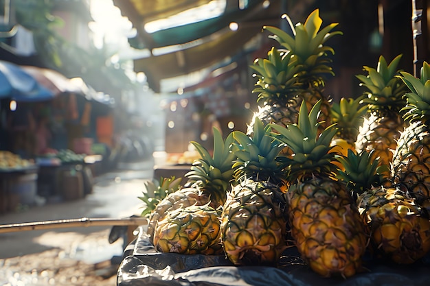 Foto gratuita ananas pronti per la vendita