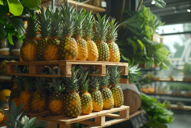 Foto gratuita ananas pronti per la vendita