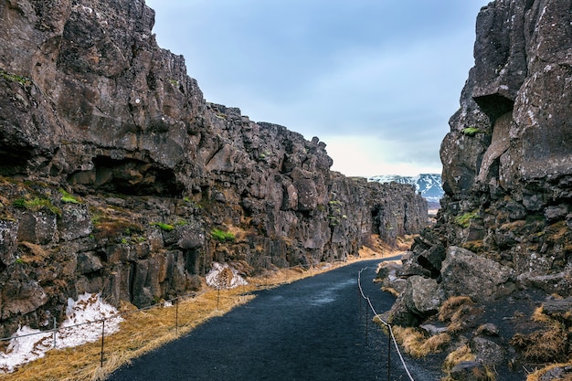 Pingvellir National Park, Tectonic Plates in Iceland.