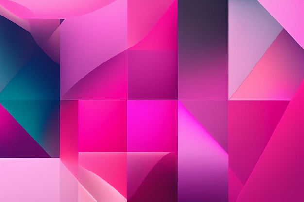 A pink and blue background with a geometric pattern