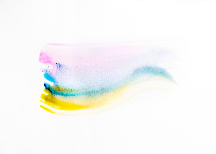Free Photo pink blue and yellow watercolor paint