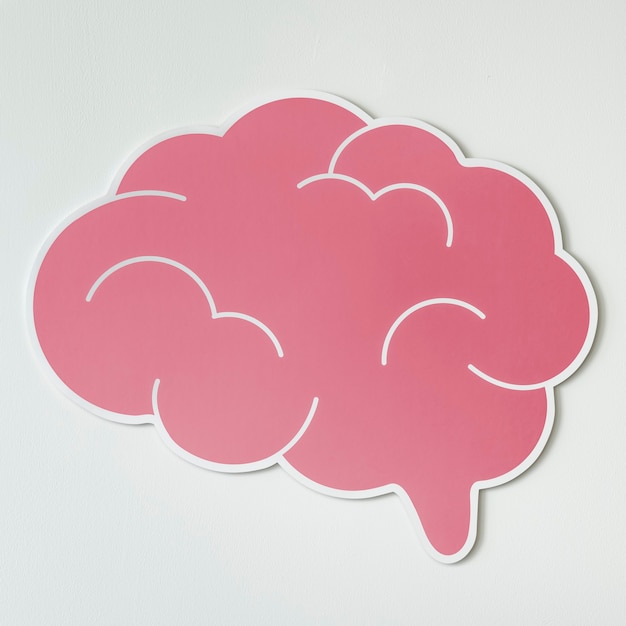Бесплатное фото Значок творческих идей розовый мозг