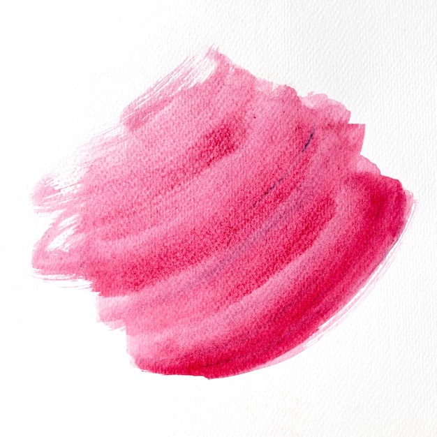 Pink brush stroke on white background