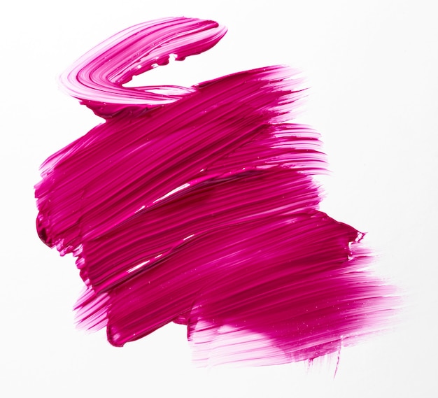 Pink brush stroke with white background