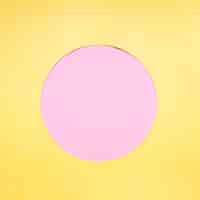 Free photo pink circle on yellow background