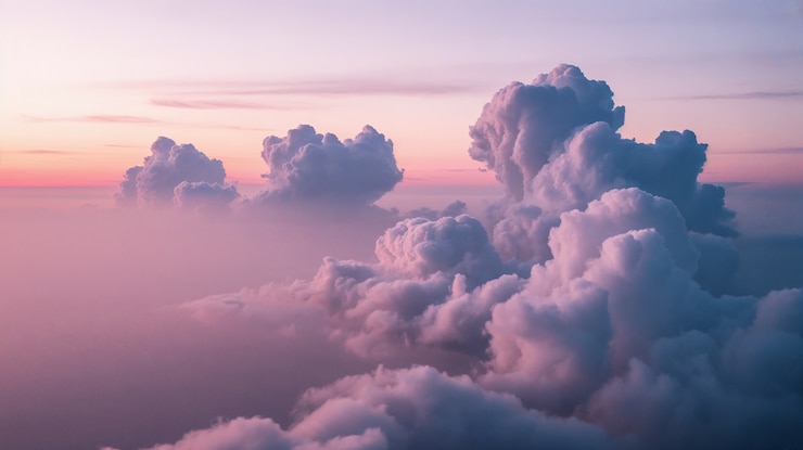 Free Photo pink clouds at sunset